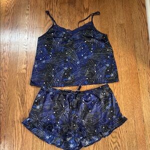 Adore Me Blue and Black Celestial Pajama Set